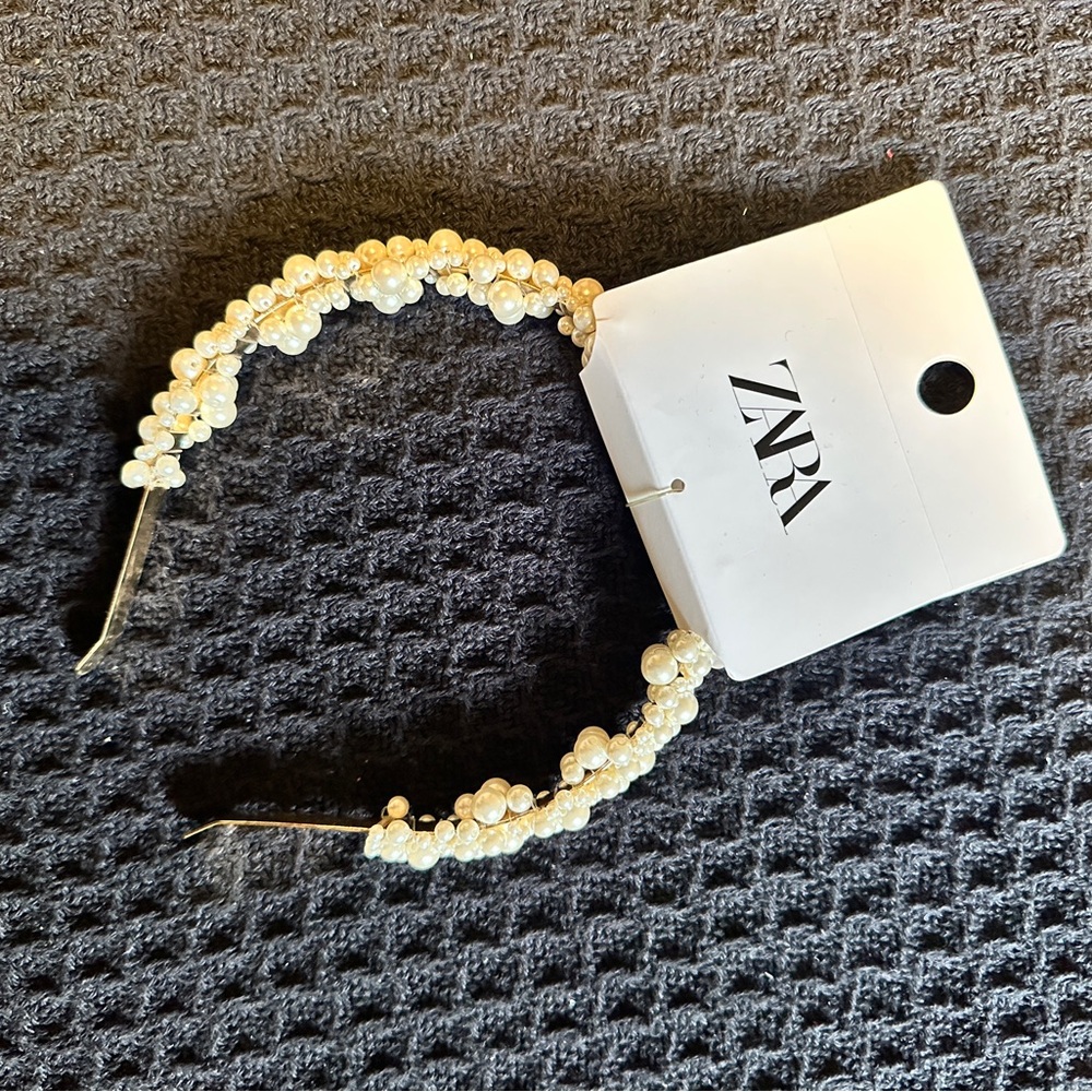 NWT Womens Zara Elegant Pearl-like Headband tiara